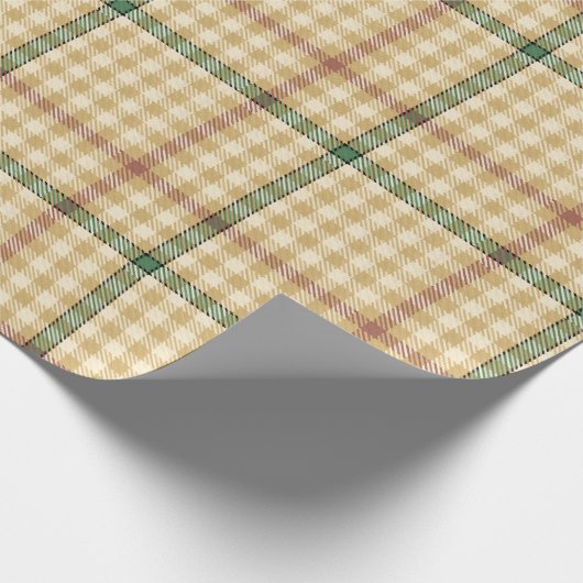 Beige Tartan Geschenkpapier (Ecke)