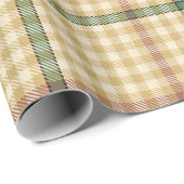 Beige Tartan Geschenkpapier (Rolleneckpunkt)