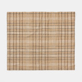 Beige Tartan: Klassischer Karierter Weave. Fleecedecke (Vorderseite (Horizontal))