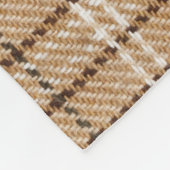 Beige Tartan: Klassischer Karierter Weave. Fleecedecke (Ecke)
