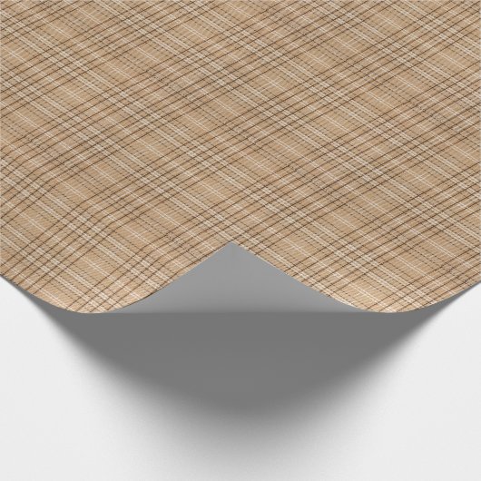 Beige Tartan: Klassischer Karierter Weave. Geschenkpapier (Ecke)