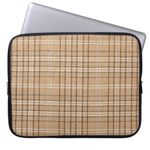 Beige Tartan: Klassischer Karierter Weave. Laptopschutzhülle
