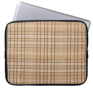 Beige Tartan: Klassischer Karierter Weave. Laptopschutzhülle