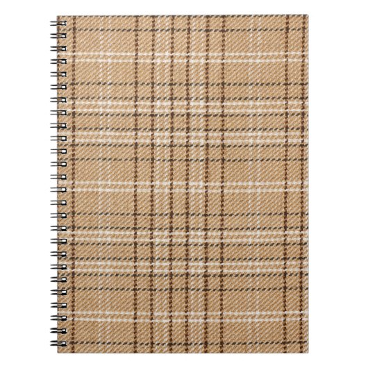 Beige Tartan: Klassischer Karierter Weave. Notizblock (Vorderseite)