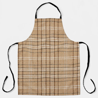 Beige Tartan: Klassischer Karierter Weave. Schürze