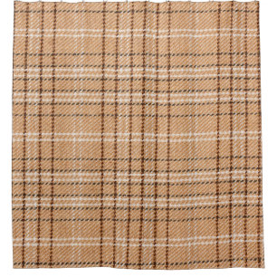 beige Tartan-Unterlage mit karierter Weste Duschvorhang