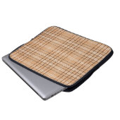 beige Tartan-Unterlage mit karierter Weste Laptopschutzhülle (Vorne Knopf)