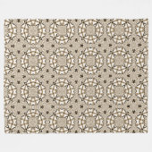 Beige Taupe Brown Schwarz-weißer Bohemischer Stamm Fleecedecke (Vorderseite (Horizontal))