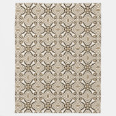 Beige Taupe Brown Schwarz-weißer Bohemischer Stamm Fleecedecke (Vorderseite)