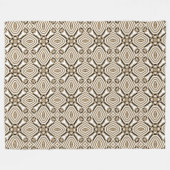 Beige Taupe Brown Schwarz-weißer Bohemischer Stamm Fleecedecke (Vorderseite (Horizontal))