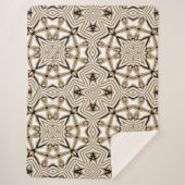 Beige Taupe Brown Schwarz-weißer Bohemischer Stamm Sherpadecke (Vorderseite)