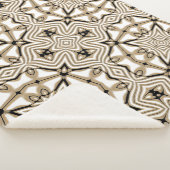 Beige Taupe Brown Schwarz-weißer Bohemischer Stamm Sherpadecke (3/4)