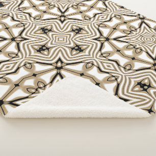 Beige Taupe Brown Schwarz-weißer Bohemischer Stamm Sherpadecke