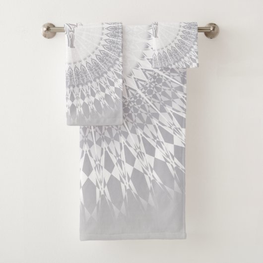 Beige Taupe Elephant Mandala Badhandtuch Set (Insitu)