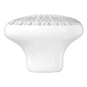 Beige Taupe Elephant Mandala Modern Keramikknauf (Seitenansicht)