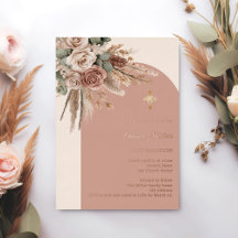 Beige Taupe Elfenbein Rosen Pampas Bogen Konfirmat