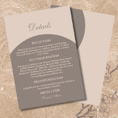 Beige Taupe Modern Japandi Wedding Details Begleitkarte
