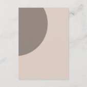 Beige Taupe Modern Japandi Wedding Details Begleitkarte (Rückseite)