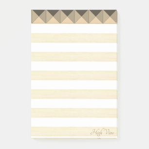 Beige-Taupe-Pyramidenformen und Streifen Post-it Klebezettel