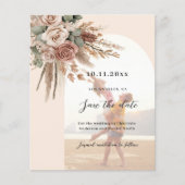 Beige taupe Rose Foto Bogen Hochzeit Speichern Sie Flyer (Vorne)