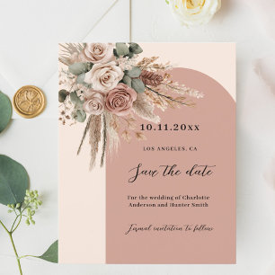 Beige taupe Rose marschieren Hochzeit Save the Dat Flyer