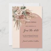 Beige Taupe Rose Pampas Arche Hochzeit Save The Date (Vorderseite)