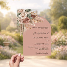 Beige taupe Rose Pampas Bogen klare Hochzeit