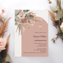 Beige-Taupe-Rosen-Pampas-Bogen-Elfenbein-Konfirmat