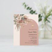 Beige taupe roses arch Confirmation invitation (Stehend Vorderseite)