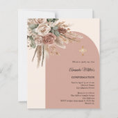 Beige taupe roses arch Confirmation invitation (Vorderseite)