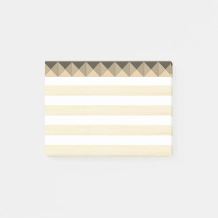 Beige Taupe und weiße Streifen Post-it Klebezettel
