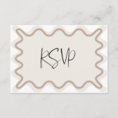 Beige Taupe Wavy Border RSVP Card Begleitkarte (Rückseite)