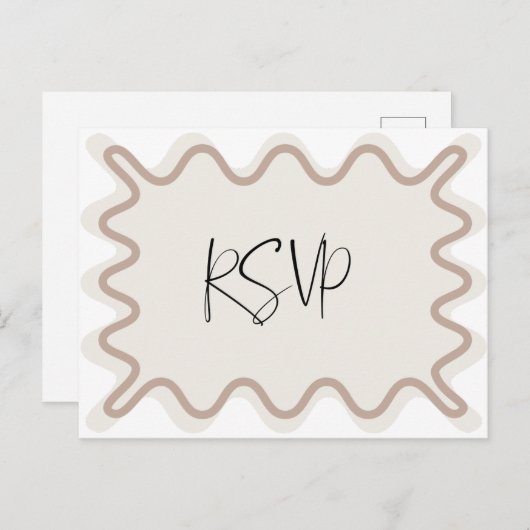 Beige Taupe Wavy Border UAWG Postcard Postkarte (Vorne/Hinten)