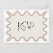 Beige Taupe Wavy Border UAWG Postcard Postkarte (Vorderseite)