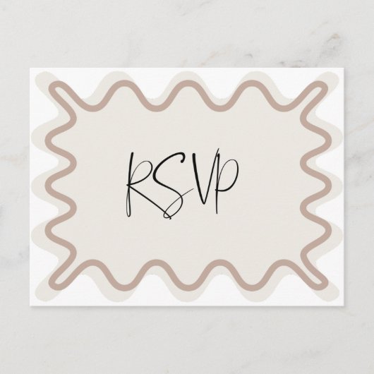 Beige Taupe Wavy Border UAWG Postcard Postkarte (Vorderseite)