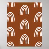 Beige/Terracotta Boho Rainbows Kinderzimmer Dekora Poster (Vorne)