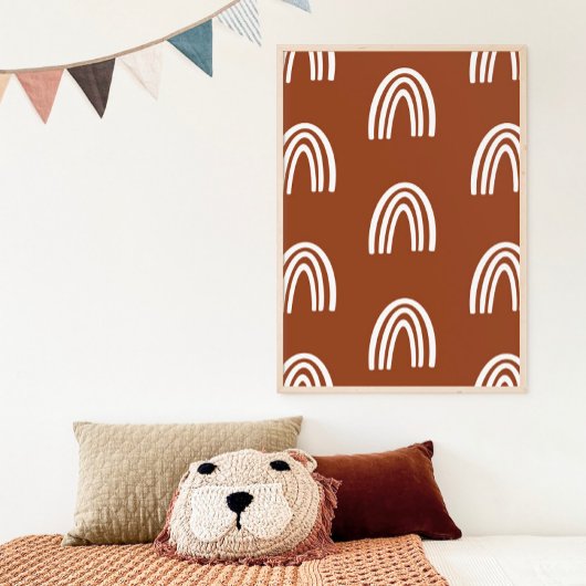 Beige/Terracotta Boho Rainbows Kinderzimmer Dekora Poster