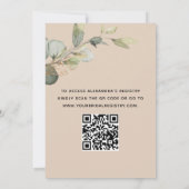 Beige Terracotta Brautparty QR Code Eucalyptus Einladung (Rückseite)