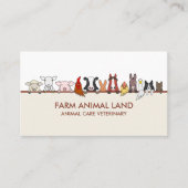 Beige Terracotta Farm Animal Veterinary pet Visitenkarte (Vorderseite)