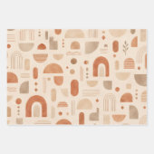 Beige Terrakotta Geometrisches Geschenkpapier Set (Vorderseite 3)