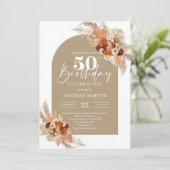 Beige Terrakotta-Granate Einladung (Stehend Vorderseite)