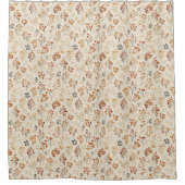 Beige Terrakotta Neutrale Botanik Duschvorhang (Vorderseite)
