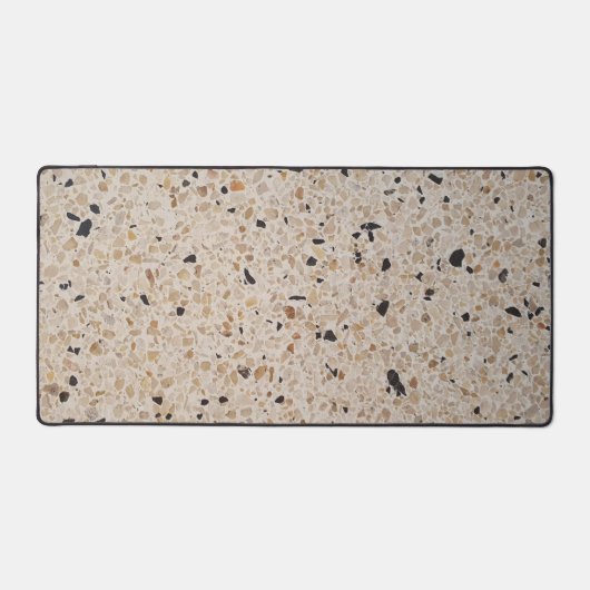 Beige Terrazzo Alla Venezia Texture Abstrakt Schreibtischunterlage (Vorderseite)