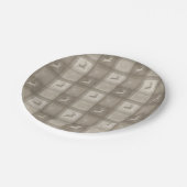 Beige Texture Plaid With Reindeer Christmas Pappteller (Schrägansicht)