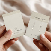 Beige Textured Earring Display Card Visitenkarte