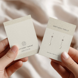 Beige Textured Earring Display Card Visitenkarte