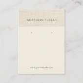 Beige Textured Earring Display Card Visitenkarte (Vorderseite)