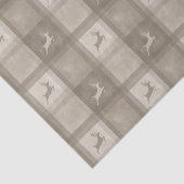 Beige Textured Plaid With Reindeer Christmas Seidenpapier (Ausschnitt)