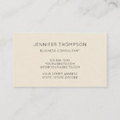 Beige Textured  Visitenkarte (Rückseite)