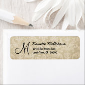 Beige Texturierte Monogramm M-Adressenaufschrift (Insitu)